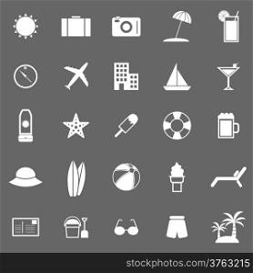 Summer icons on gray background, stock vector