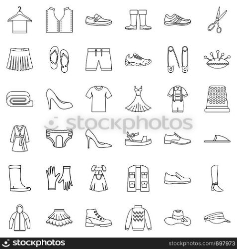 Summer icons set. Outline style of 36 summer vector icons for web isolated on white background. Summer icons set, outline style