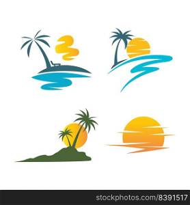 summer illustration logo vector icon template