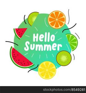 summer juicy fruits background design