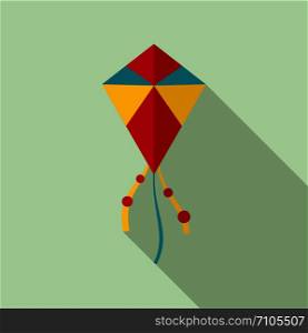 Summer kite icon. Flat illustration of summer kite vector icon for web design. Summer kite icon, flat style