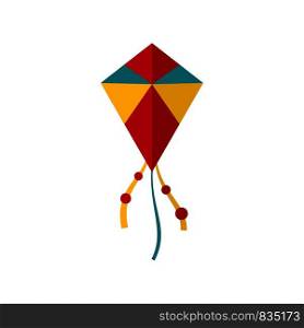 Summer kite icon. Flat illustration of summer kite vector icon for web isolated on white. Summer kite icon, flat style