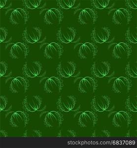 Summer Leaves Isolated on Green Background. Seamless Grass Pattern. Seamless Grass Pattern