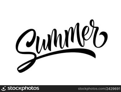 Summer lettering. Handwritten text, calligraphy. For posters, banners, leaflets and brochures.
