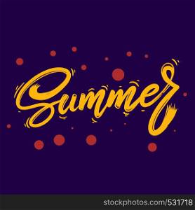 Summer. Lettering phrase for postcard, banner, flyer. Vector illustration