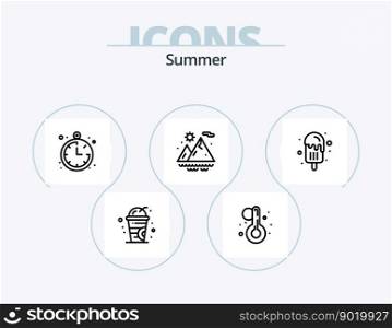 Summer Line Icon Pack 5 Icon Design. . bed. summer. beach. summer