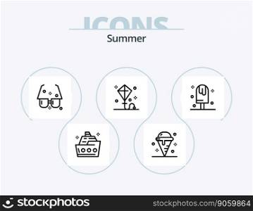 Summer Line Icon Pack 5 Icon Design. outdoor. landscape. summer. surfboard. summer