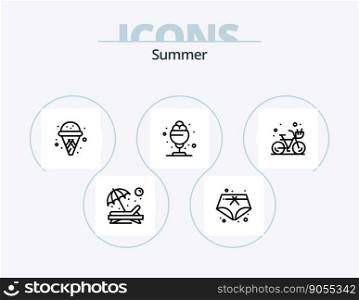 Summer Line Icon Pack 5 Icon Design. sun. beach. summer. summer. cycle