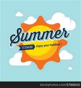 Summer logo vector illustration. Summer time, enjoy your holidays.