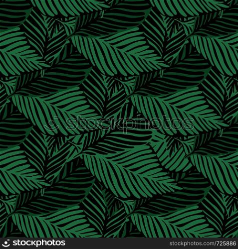 Summer nature jungle print. Tropical pattern, palm leaves seamless vector floral background. Exotic plant backdrop.. Abstract tropical pattern, palm leaves seamless floral background.