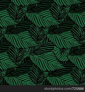 Summer nature jungle print. Tropical pattern, palm leaves seamless vector floral background. Exotic plant backdrop.. Abstract tropical pattern, palm leaves seamless floral background.