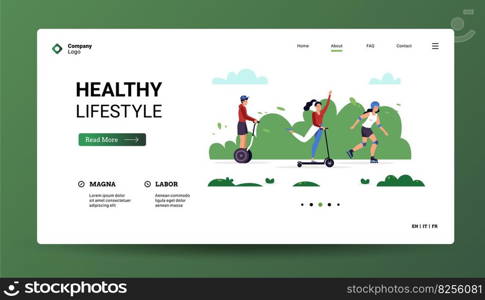 Summer outdoor activity concept of healthy lifestyle. Vector of summer lifestyle, active sport healthy illustration. Summer outdoor activity concept of healthy lifestyle