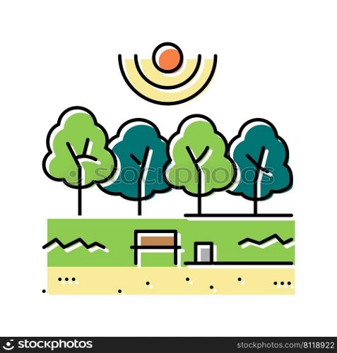 summer park color icon vector. summer park sign. isolated symbol illustration. summer park color icon vector illustration