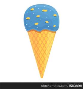 Summer party ice cream cone icon. Cartoon of summer party ice cream cone vector icon for web design isolated on white background. Summer party ice cream cone icon, cartoon style