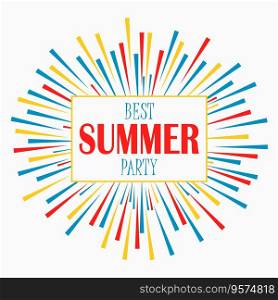 Summer party - poster card invitation banner vector image