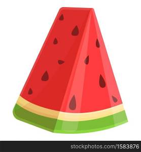 Summer party watermelon piece icon. Cartoon of summer party watermelon piece vector icon for web design isolated on white background. Summer party watermelon piece icon, cartoon style