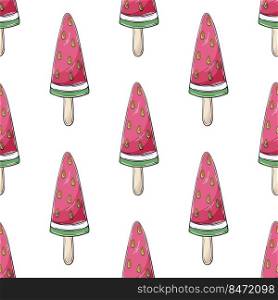 Summer. Pink ice cream seamless pattern. Wonderful bright pattern with sweet watermelon dessert. Print for cloth design, textile. Print for cloth design, textile, fabric, wallpaper