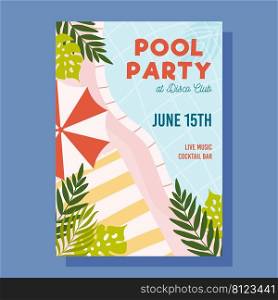 Summer Pool Party invite. Vector illustration concept.