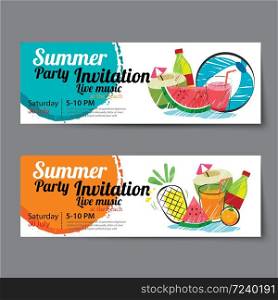 summer pool party ticket template