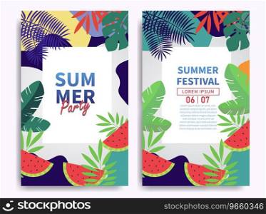 Summer poster festival with circle composition Vector Image