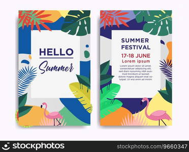 Summer poster festival with circle composition Vector Image