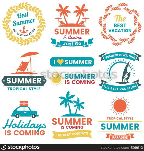 Summer Retro Vector Logo for banner, poster, flyer