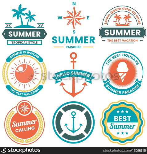 Summer Retro Vector Logo for banner, poster, flyer