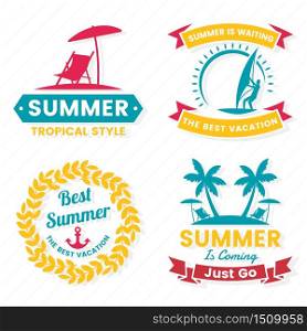 Summer Retro Vector Logo for banner, poster, flyer