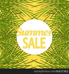 Summer sale background with palm. brochure.