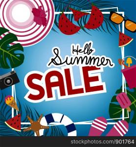 Summer sale banner background vector illustration
