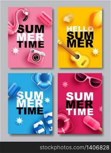 Summer Sale, Banner Layout Design, colorful theme, template design, vector Illustration.