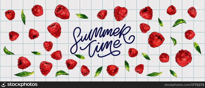 summer sale banner with fruits raspberry berries letter. summer sale banner with fruits raspberry berries letter vector