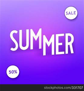 Summer Sale. Creative isometric typography with shadow. Minimalism style design. Vector illustration. Summer Sale template