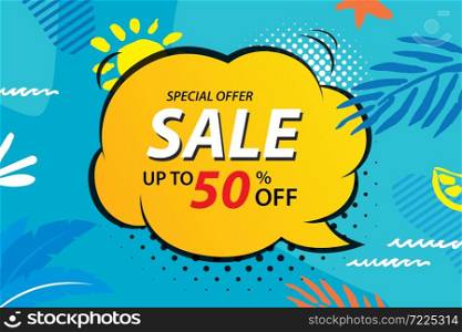 Summer sale emails and banners templates. Vector illustrations for website, posters, brochure, voucher discount, flyers, newsletter designs, ads, promotional background.