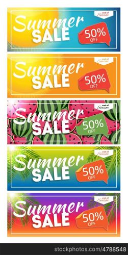 Summer Sale end of Season Banner. Business Discount Card Template Set. Vector Illustration EPS10. Summer Sale end of Season Banner. Business Discount Card Templat