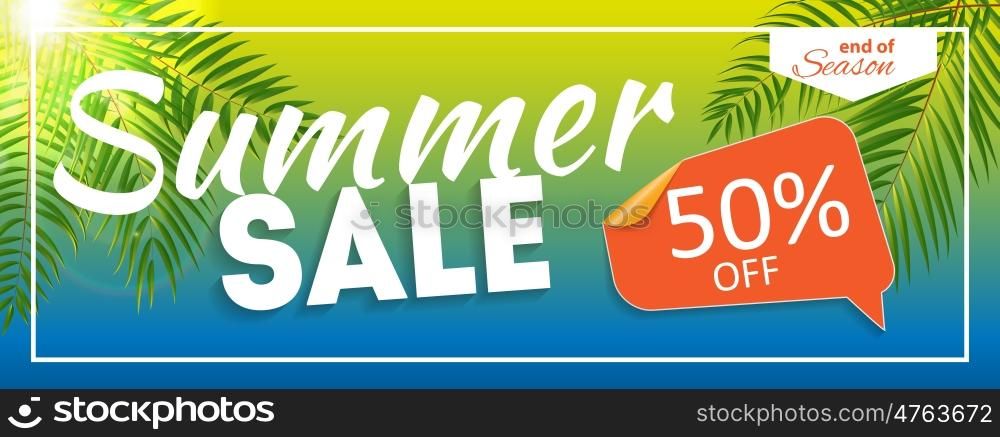 Summer Sale end of Season Banner. Business Discount Card. Vector Illustration EPS10. Summer Sale end of Season Banner. Business Discount Card. Vector Illustration