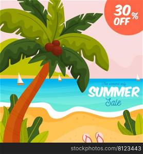Summer Sale flyer card. Vector illustration concept.