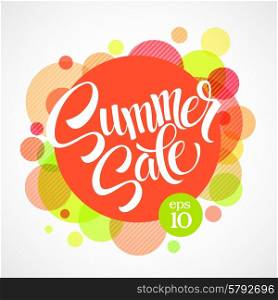 Summer sale. Inscription against the bright background of the circles. Vector illustration EPS 10. Summer sale. Inscription against the bright background of the circles. Vector illustration
