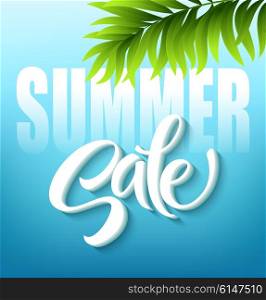 Summer sale lettering on blue background. Vector illustration. Summer sale lettering on blue background. Vector illustration EPS10
