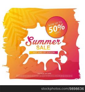 summer sale template banner or poster, sale and discounts. vector design.
