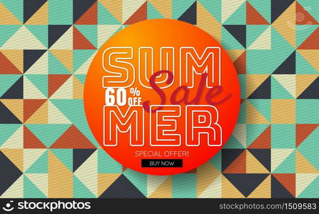 summer sale template banner Vector background for banner, poster, flyer