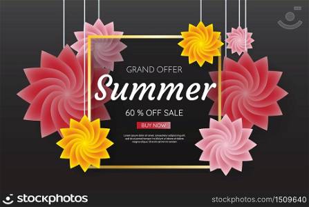 summer sale template banner Vector background for banner, poster, flyer