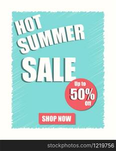 Summer sale template vector banner, Illurstrator design for web and poster.
