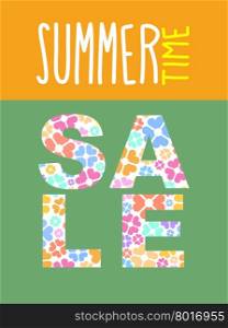 Summer sale. Vector template for flyers. font of discount flowers.&#xA;