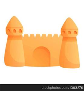 Summer sand castle icon. Cartoon of summer sand castle vector icon for web design isolated on white background. Summer sand castle icon, cartoon style