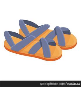 Summer sandals icon. Cartoon of summer sandals vector icon for web design isolated on white background. Summer sandals icon, cartoon style