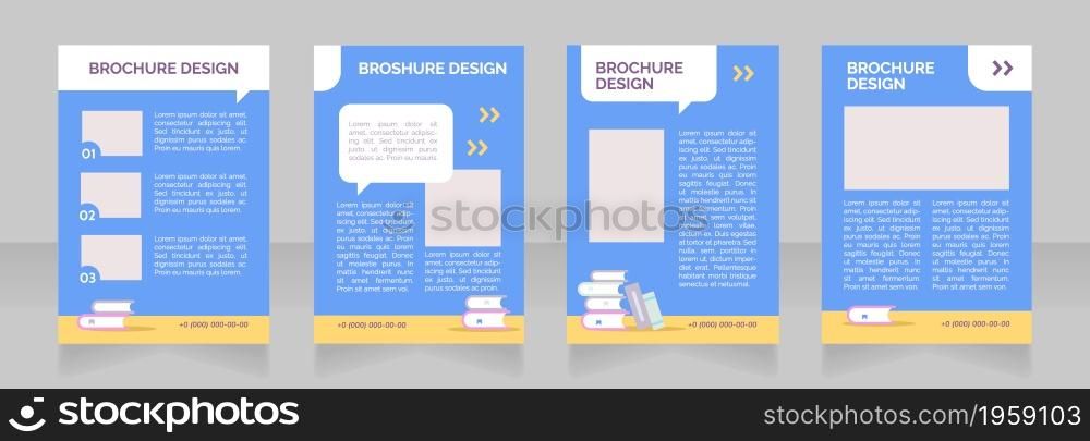 Summer school promotion blank brochure layout design. Language course. Vertical poster template set with empty copy space for text. Premade corporate reports collection. Editable flyer paper pages. Summer school promotion blank brochure layout design