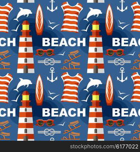 Summer seamless sea patterns. Vector