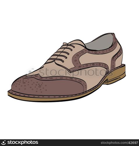 summer shoes isolated on white background, color vector illustration isolated