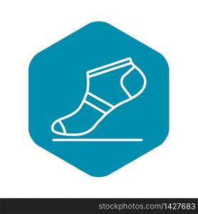 Summer sock icon. Outline summer sock vector icon for web design isolated on white background. Summer sock icon, outline style